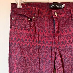Harlow Maroon and Black Skinny patterned pants. Size 29.